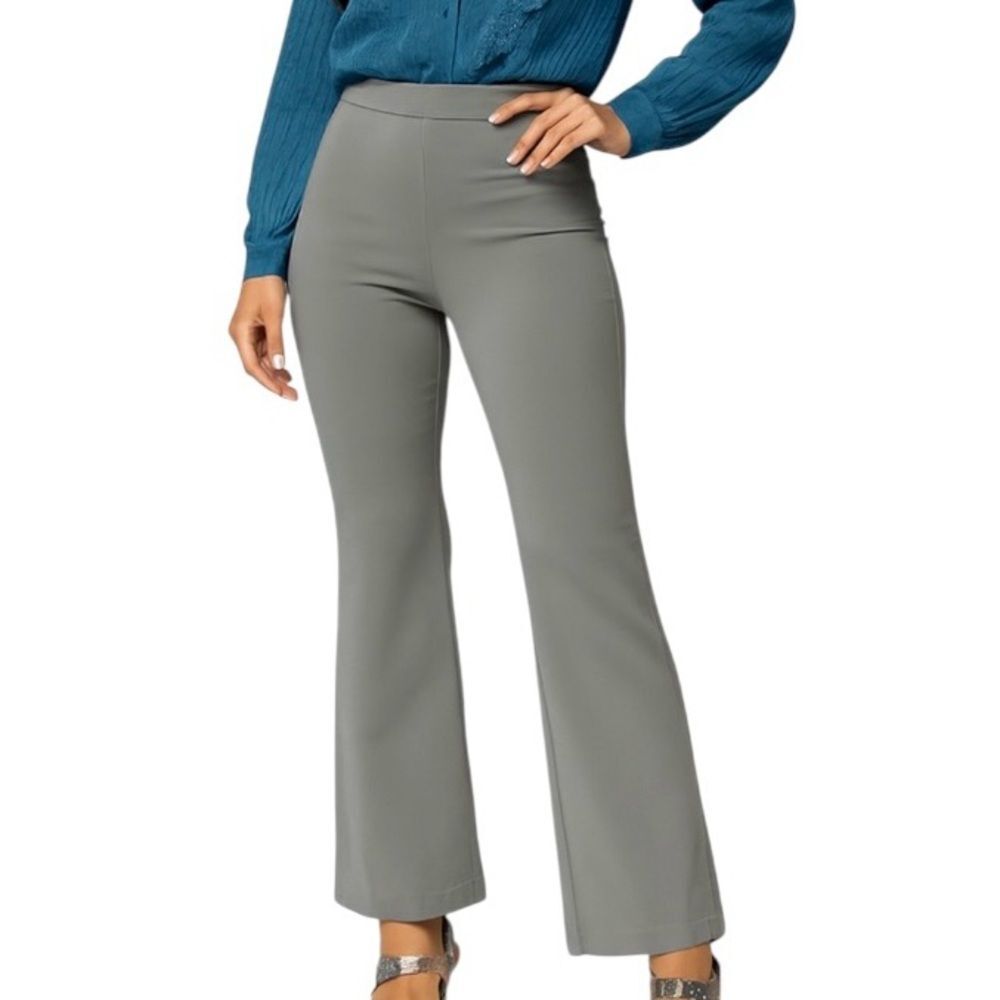 Halara Flex High Waisted Pocket Pant Stylish Gray Flare Excellent Condition